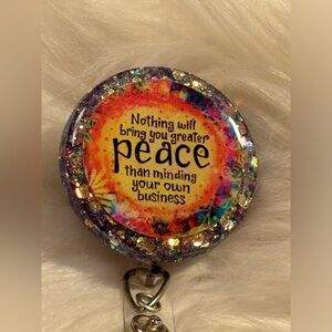 Hand crafted badge reel with alligator clip